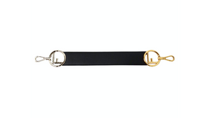 Fendi Black Leather Two-Toned Logo Small Bag Strap