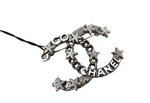 Chanel Crystal Star Interlocking CC Ruthenium Brooch 2022