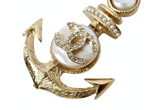 Chanel Crystal & Pearl Gold-Tone Anchor Brooch 2018