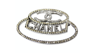 Chanel Crystal Silver-Tone Hat Brooch 2017