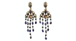 Goosens Paris Ornate Multicolor Gemstone Dangle Earrings