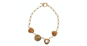 Destree 18k Gold-Plated Costume Gemstone Chainlink Necklace