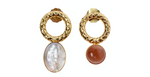 Destree 18k Gold-Plated Costume Gemstone Asymmetrical Drop Earrings