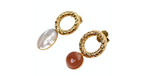 Destree 18k Gold-Plated Costume Gemstone Asymmetrical Drop Earrings