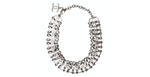 Chanel Silver-Tone Interlocking CC Chain Necklace 2016