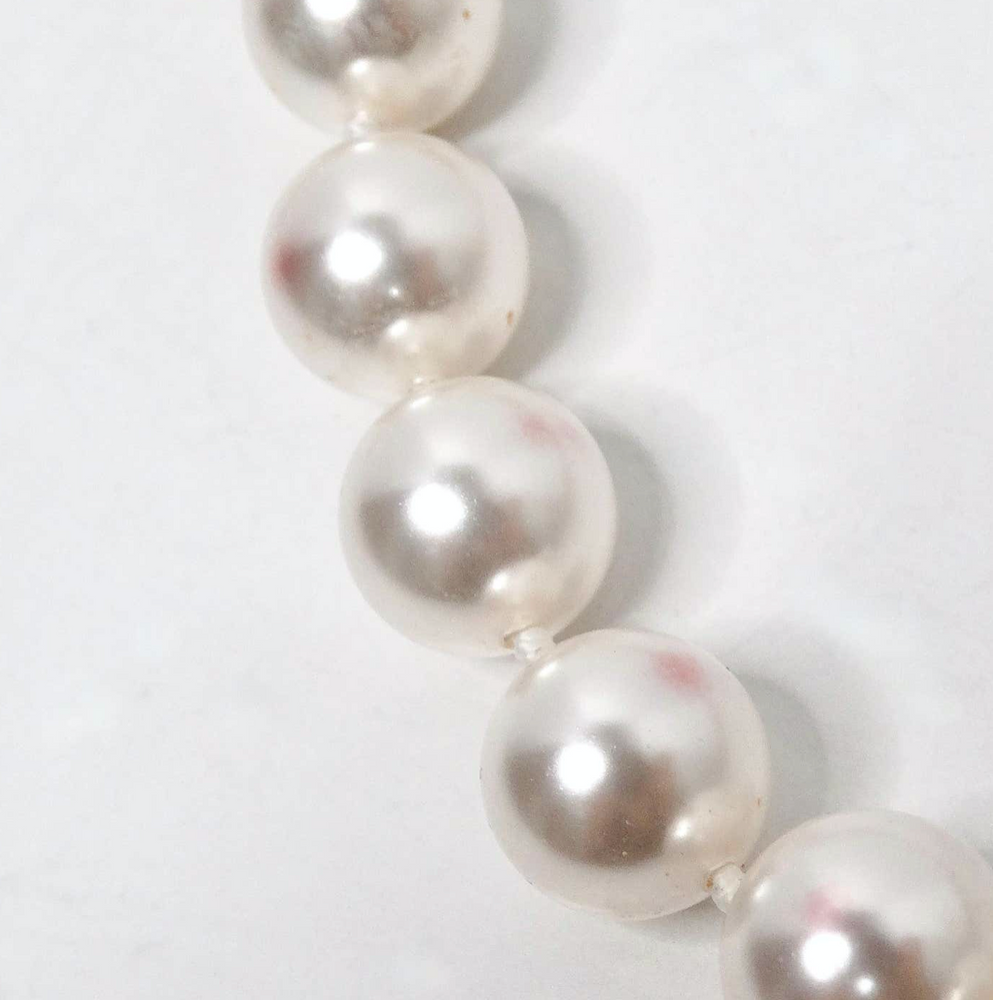 Chanel x Pharrell Williams Crystal Logo Costume Pearl Necklace 2019