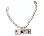 Chanel x Pharrell Williams Crystal Logo Costume Pearl Necklace 2019