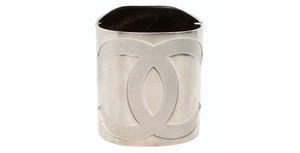 Chanel Interlocking CC Silver-Tone Cuff Bracelet With Mirror 2016