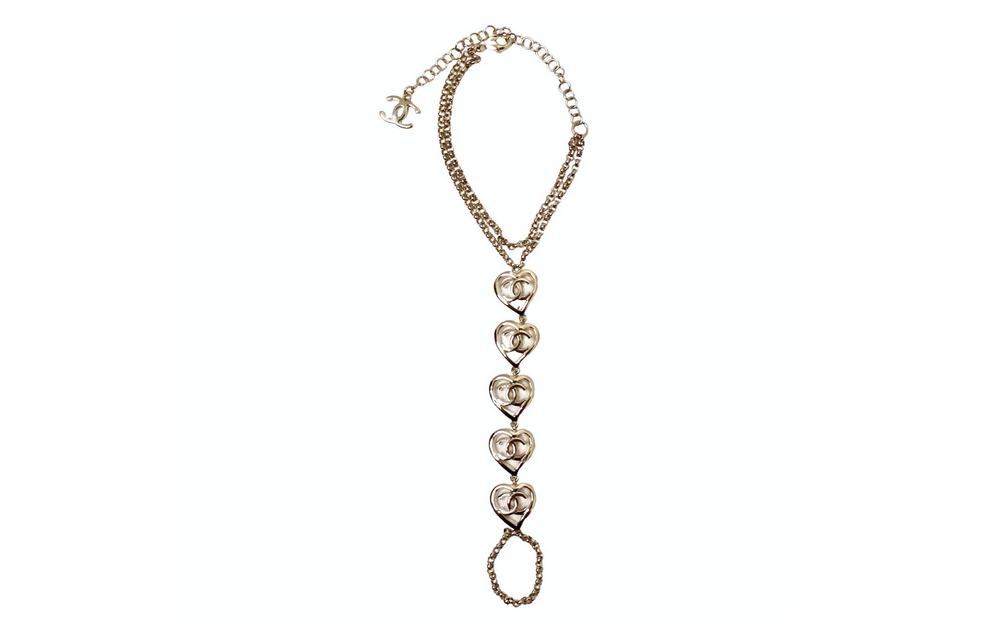 Chanel Interlocking CC Heart Link Bracelet Or Anklet 2022