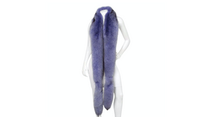 Douglas Hannant Purple Fox Fur & Silk Scarf circa 1990s
