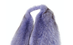 Douglas Hannant Purple Fox Fur & Silk Scarf circa 1990s