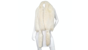Cream Fox Fur Stole Scarf circa 1980s