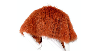 Burnt Orange Fox Fur Stole Shawl circa 1980s