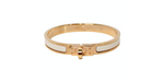 Hermes Clic Kelly 18k Gold Plated & White Enamel Bangle Bracelet