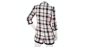 Chanel Checkered Double-Breasted Boucle Tweed Jacket Jumpsuit 2020