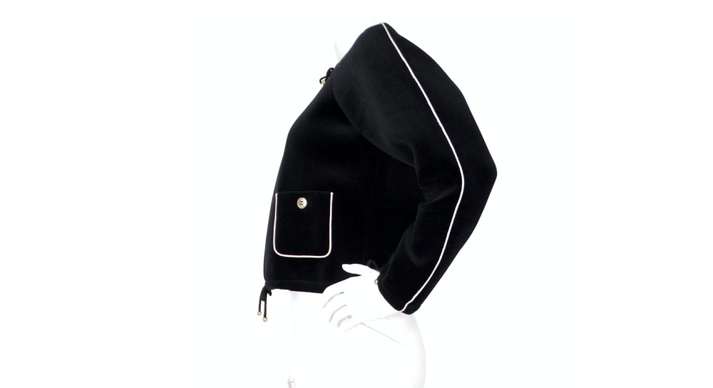 Chanel Coco Neige Velour Drawstring Zip Jacket 2018