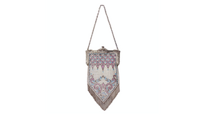 Mandalian Chainmail Mesh Enamel Print Purse 1920s
