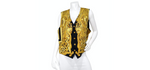 Hermes Black & Gold Des Tuileries Silk Print Vest circa 1990s