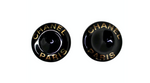 Chanel Black & Gold-Tone Round Clip-On Earrings circa 1997