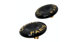 Chanel Black & Gold-Tone Round Clip-On Earrings circa 1997