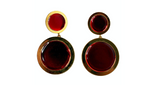 Giorgio Armani Red & Gold-Tone Statement Clip-On Earrings circa 1980s