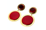 Giorgio Armani Red & Gold-Tone Statement Clip-On Earrings circa 1980s