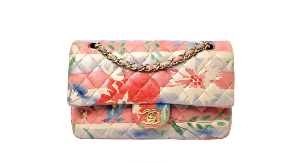 Chanel Medium Floral Lambskin Classic Double-Flap Handbag circa 2009-2010