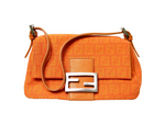 Fendi Orange Mini Mama Zucchino Baguette Bag circa Y2K
