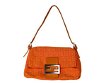 Fendi Orange Mini Mama Zucchino Baguette Bag circa Y2K