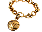Chanel Gold-Tone Chain Link Bracelet With Interlocking CC Charm circa 1990s
