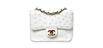 Chanel White Ostrich Leather Mini Flap Bag circa 1980s