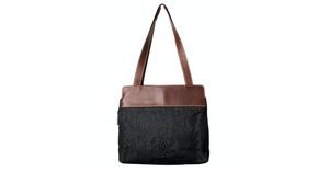 Chanel Black Denim Coco Mark Tote Bag circa Y2K