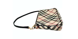 Burberry Nova Check Wool Mini Shoulder Bag circa Y2K