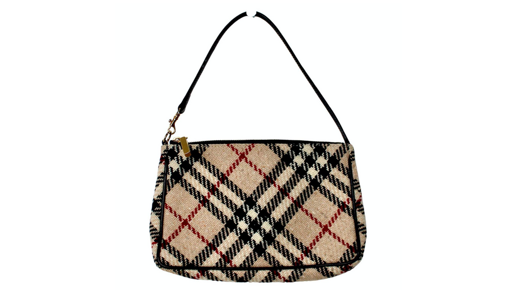Burberry Nova Check Wool Mini Shoulder Bag circa Y2K