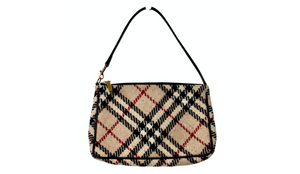 Burberry Nova Check Wool Mini Shoulder Bag circa Y2K