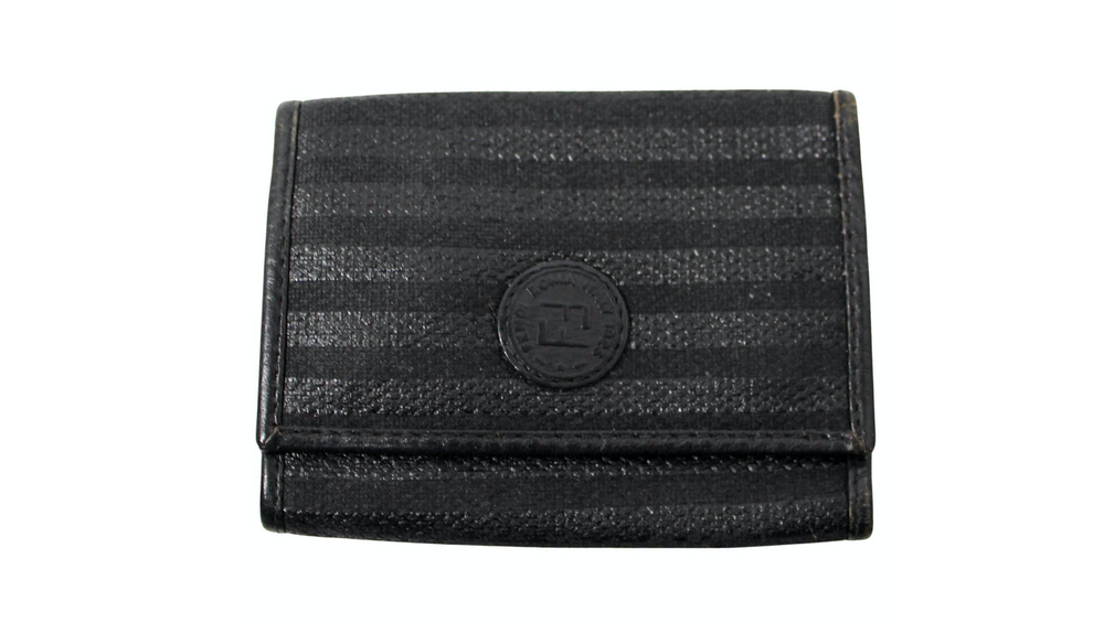 Fendi Black Leather & Coated Canvas 8-Key Case
