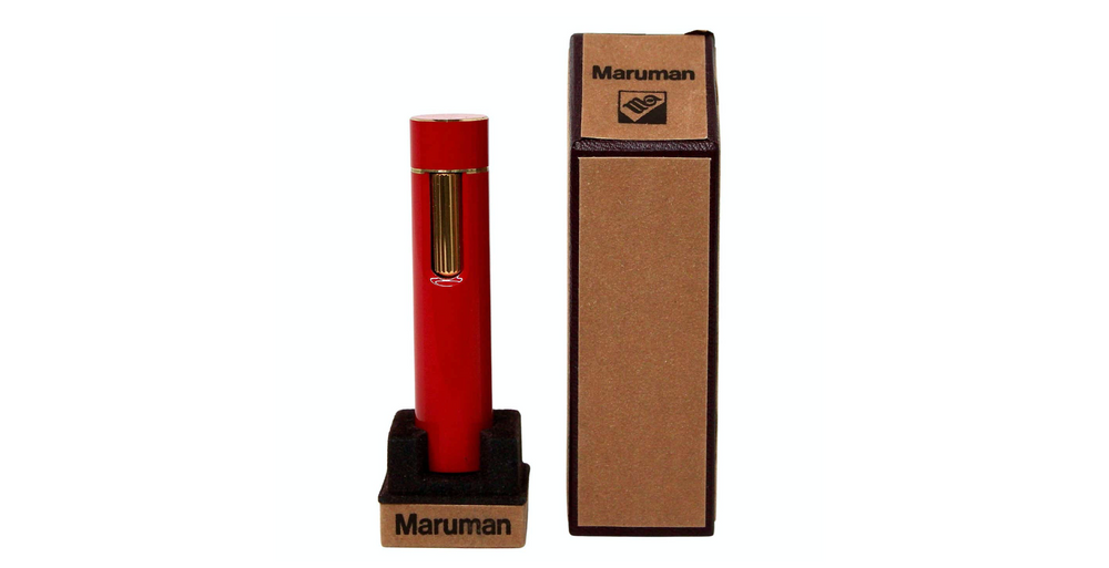 Maruman Red Lacquer Cylinder Lighter circa 1970s