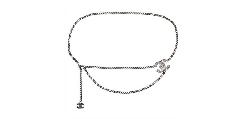 Chanel Coco Mark Silver-Tone Chain Waist Belt