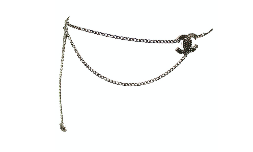 Chanel Coco Mark Silver-Tone Chain Waist Belt