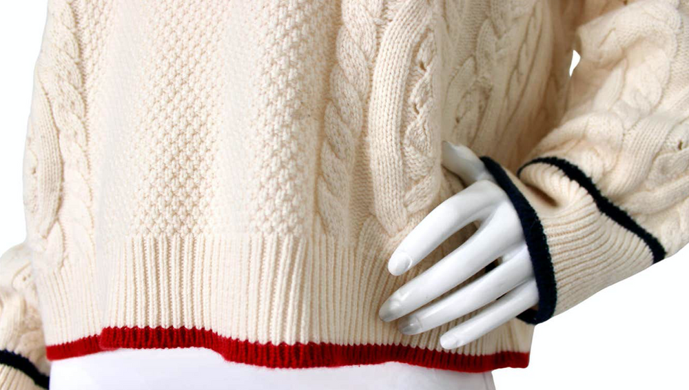 Loro Piana Cream Cashmere Cable Knit Sweater