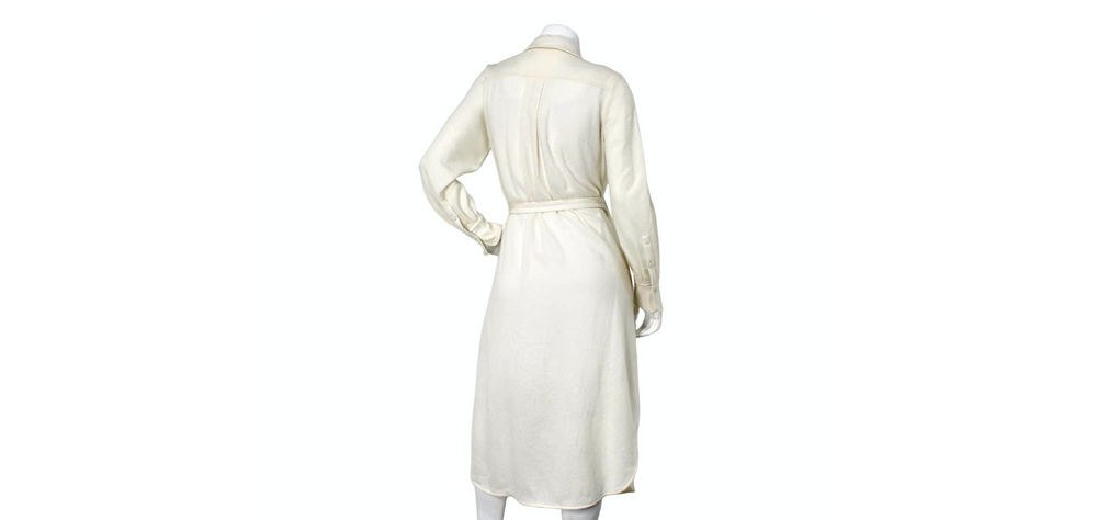 Chloe Eden White Cashmere & Wool Button-Down Dress circa 2023