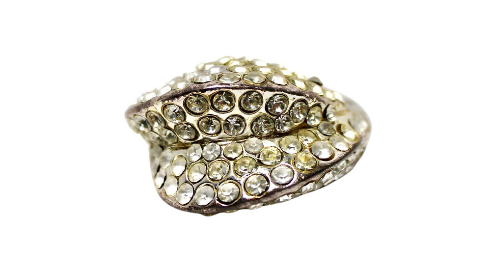 Claire Deve for Claude Montana Rhinestone Costume Statement Ring circa 1980s