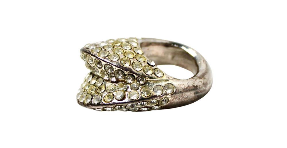 Claire Deve for Claude Montana Rhinestone Costume Statement Ring circa 1980s