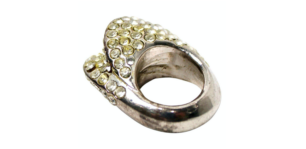Claire Deve for Claude Montana Rhinestone Costume Statement Ring circa 1980s