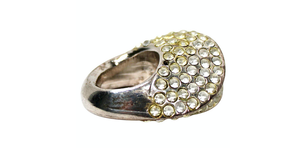 Claire Deve for Claude Montana Rhinestone Costume Statement Ring circa 1980s