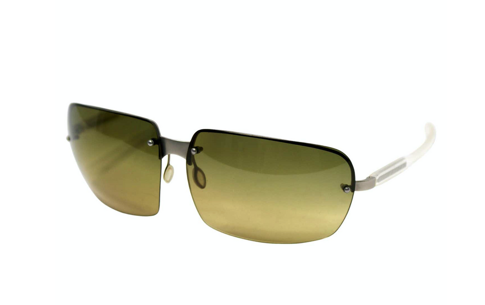 Prada Rimless Green Gradient Tinted Sunglasses circa Y2K