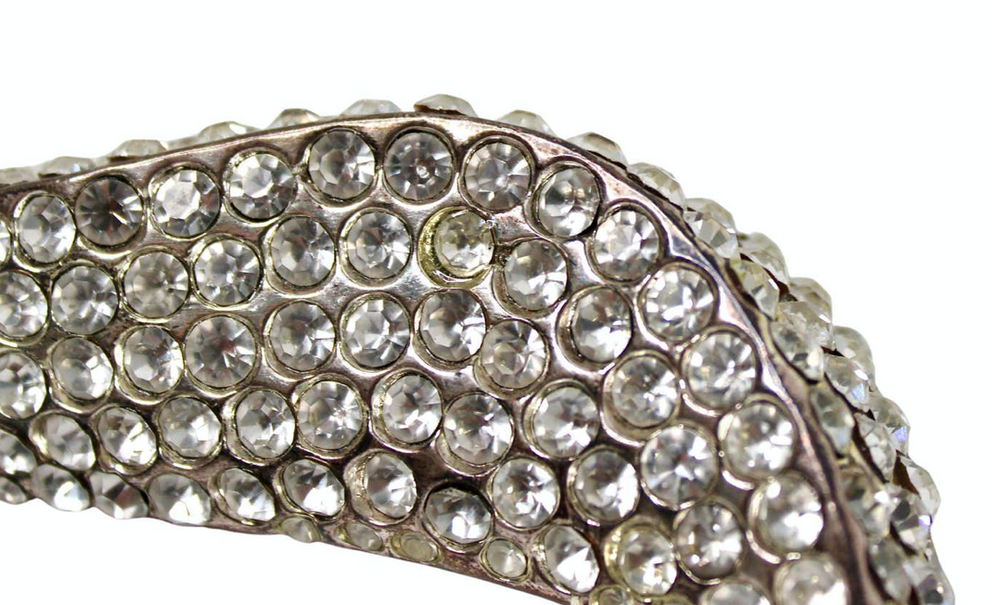 Claire Deve for Claude Montana Rhinestone Leaf Statement Brooch circa 1980s