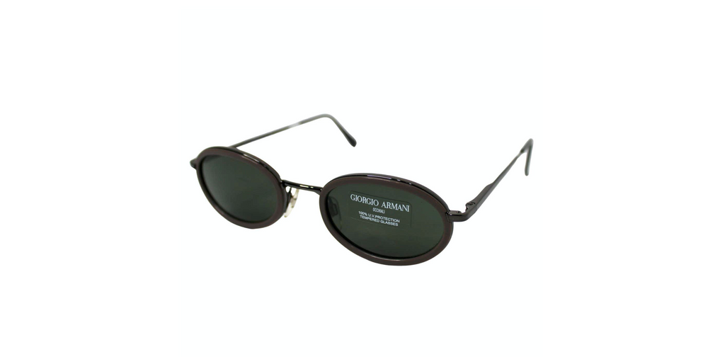 Giorgio Armani Grey Oval Metal Frame Sunglasses circa 1990s