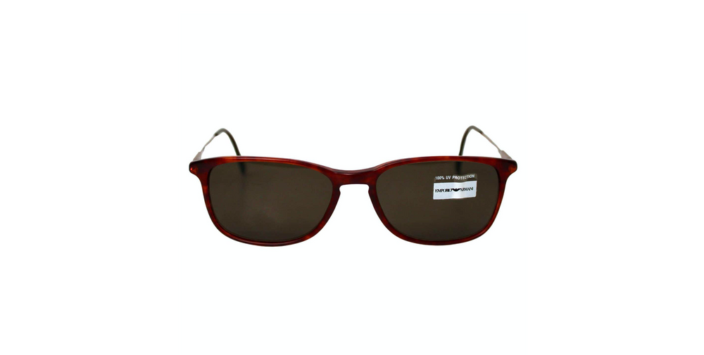 Emporio Armani Matte Red Tortoise Frame Wayfarer Sunglasses circa 1990s