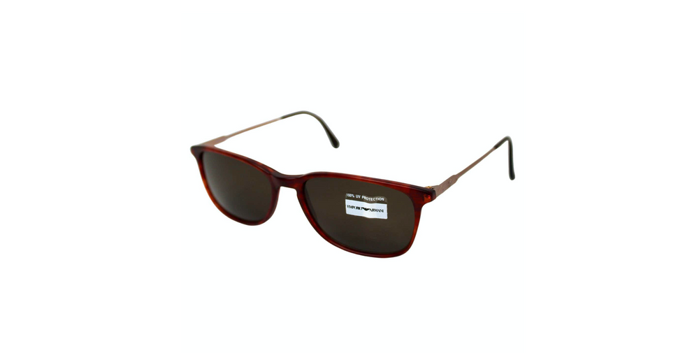 Emporio Armani Matte Red Tortoise Frame Wayfarer Sunglasses circa 1990s